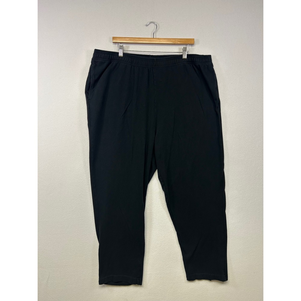 Loungewear KingSize Mens 2XL Big Black Cotton Knit Elastic Waist Lounge Pants